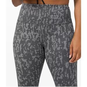 Lululemon Wunder Train High Rise Tight 25" Camo Black Asphalt Grey Legging sz 6